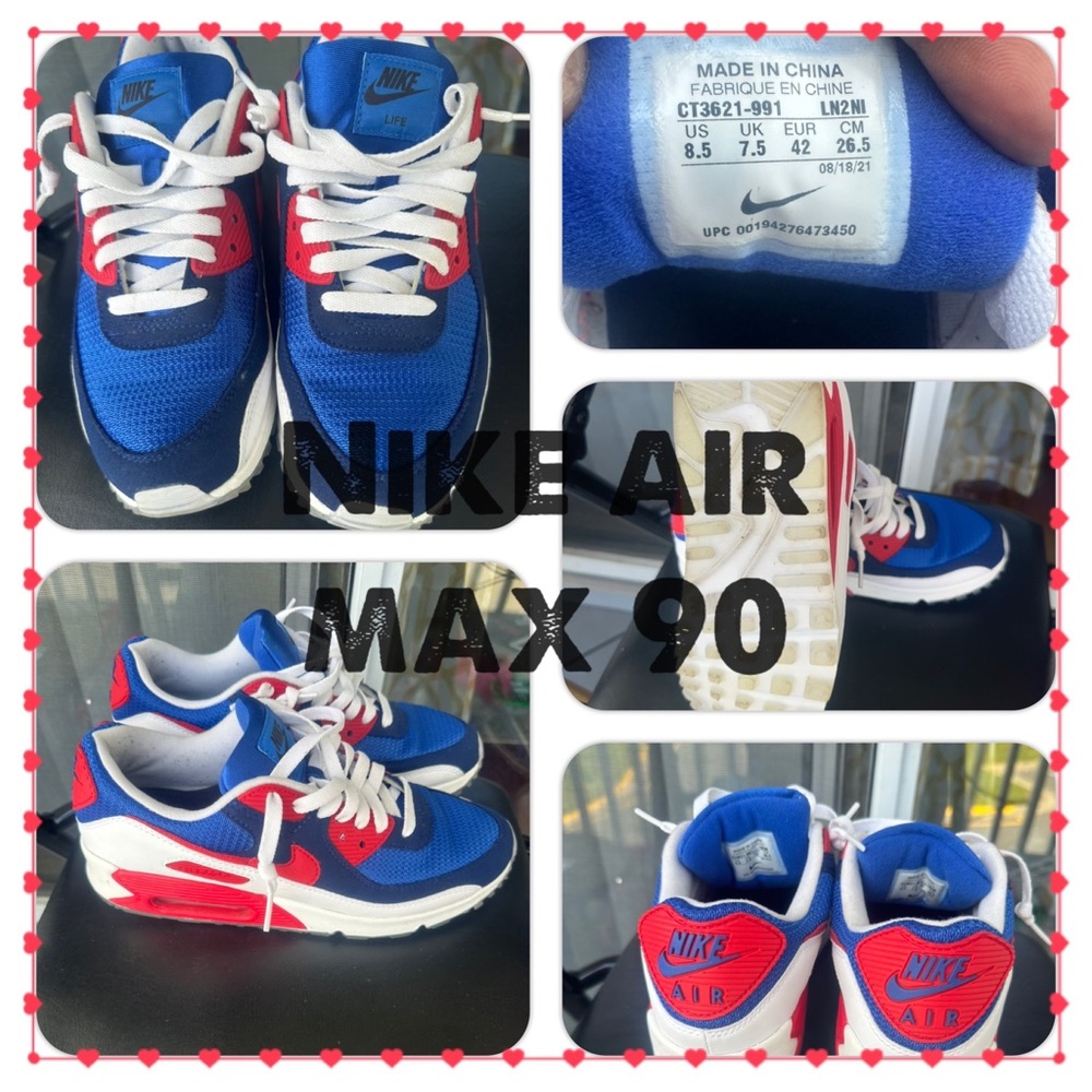 Men’s Air max 90. These were worn a handful of times.  He has too many shoes.